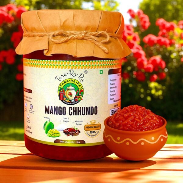 TARA-RA-RA Mango Chhundo – Authentic Gujarati Sweet & Spicy Aam Chunda | Traditional Homemade Taste | Made with Handpicked Raw Mangoes & Spices | Traditional Indian Recipe | 1kg - Image 2