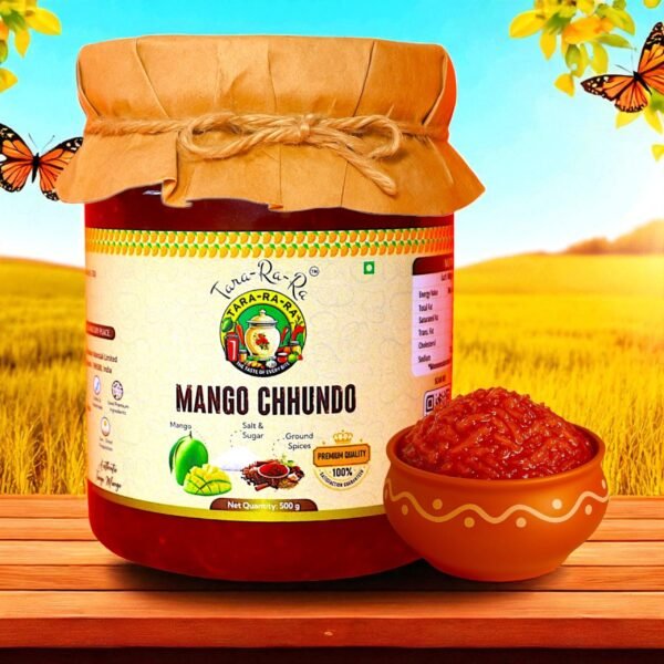 TARA-RA-RA Mango Chhundo – Authentic Gujarati Sweet & Spicy Aam Chunda | Traditional Homemade Taste | Made with Handpicked Raw Mangoes & Spices | Traditional Indian Recipe | 500g - Image 2