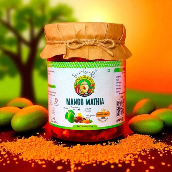 TARA-RA-RA Mango Methia Pickle | Authentic Homemade Taste | Aam Ka Achar with Methi Masala | Made with Handpicked Raw Mangoes & Spices | Traditional Indian Recipe | 1kg