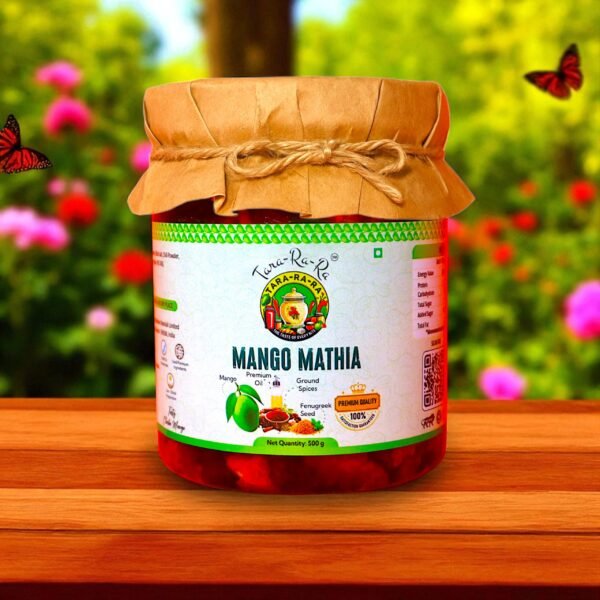 TARA-RA-RA Mango Methia Pickle | Authentic Homemade Taste | Aam Ka Achar with Methi Masala | Made with Handpicked Raw Mangoes & Spices | Traditional Indian Recipe | 500g - Image 2