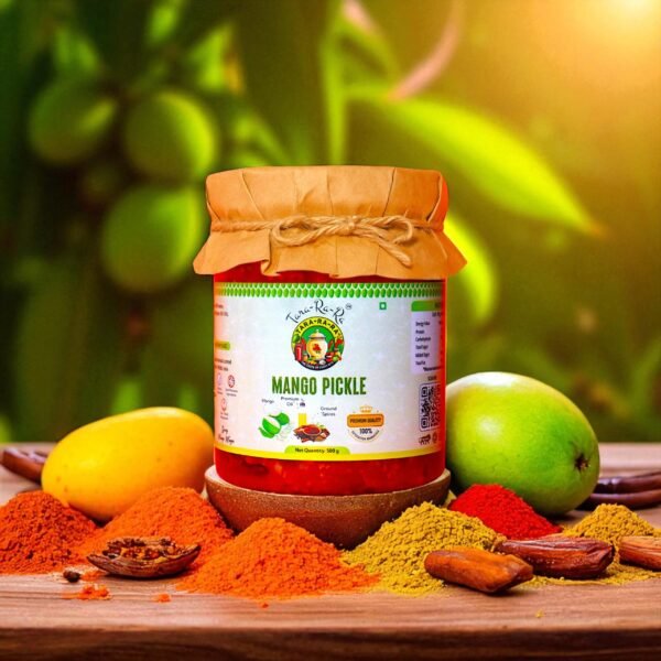 TARA-RA-RA Mango Pickle | Authentic Homemade Taste | Aam Ka Achar | Made with Handpicked Raw Mangoes & Spices | Traditional Indian Recipe | 500g