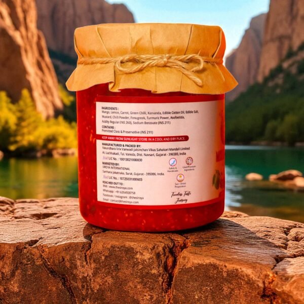 TARA-RA-RA Mixed Pickle – Authentic Indian Pachranga Achar | Spicy, Tangy & Flavorful Blend of Mango, Lime, Carrot, Chili & Karvanda | 500g - Image 4
