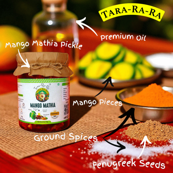 TARA-RA-RA Mango Methia Pickle | Authentic Homemade Taste | Aam Ka Achar with Methi Masala | Made with Handpicked Raw Mangoes & Spices | Traditional Indian Recipe | 1kg - Image 5